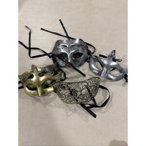Masquerade Party Masks, gold and silver, unisex